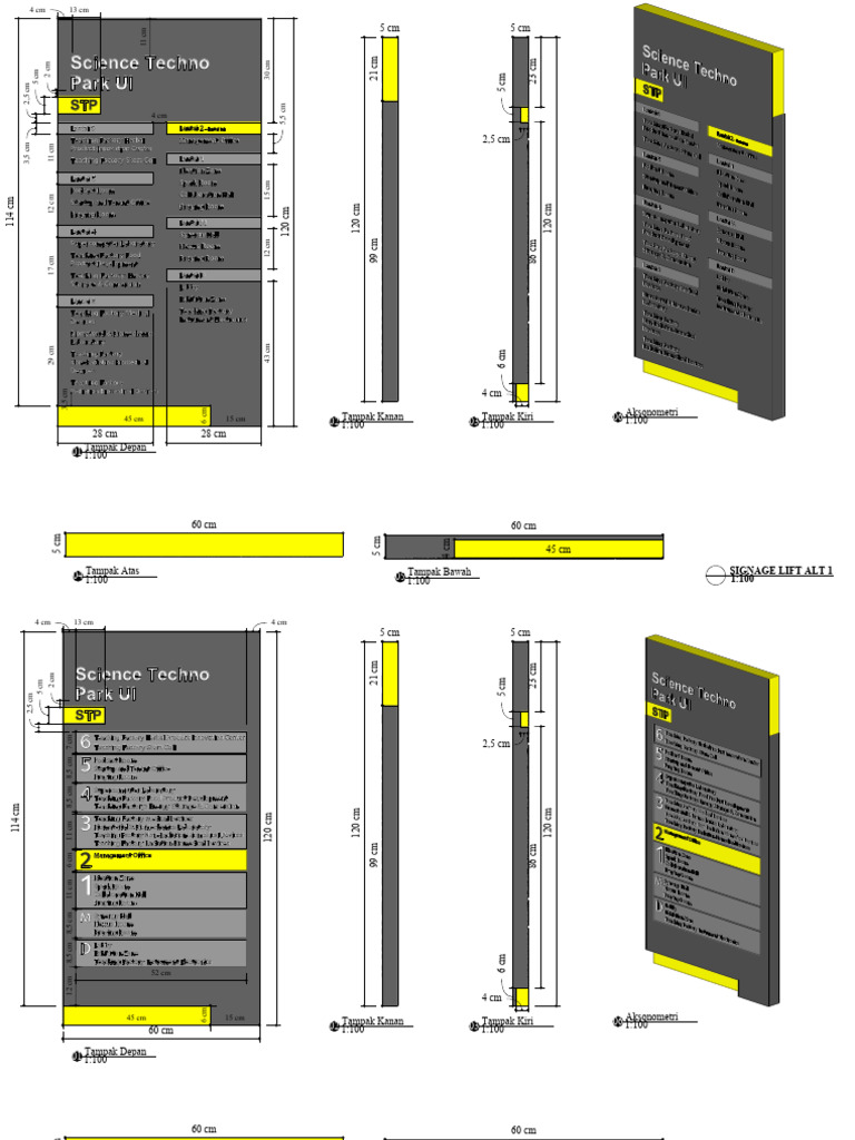Dimensions and Signage Plans 1:100 | PDF