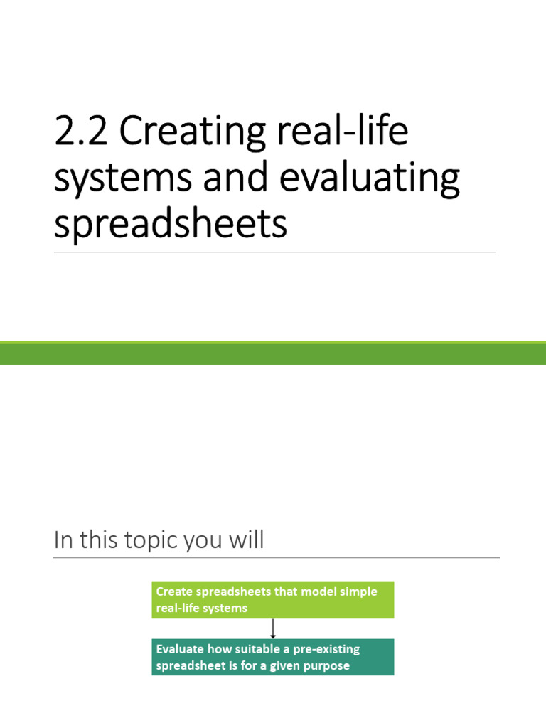 Spreadsheet Models for Real-Life Systems | PDF | Spreadsheet | Computing