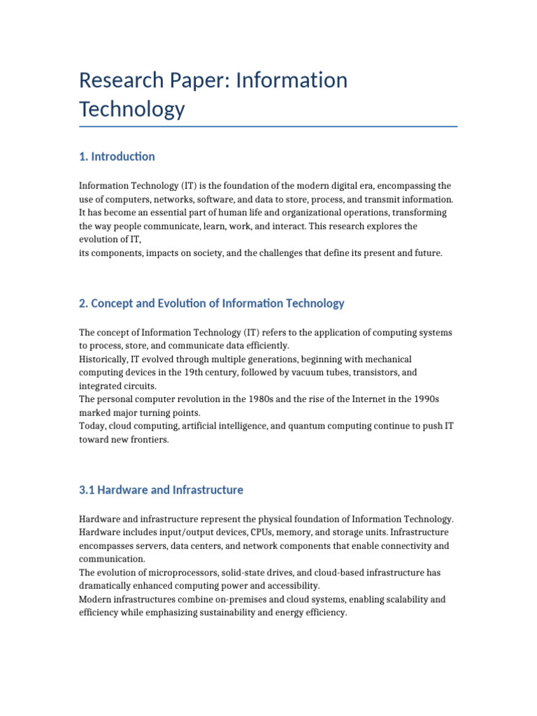Evolution and Impact of Information Technology | PDF | Computing ...