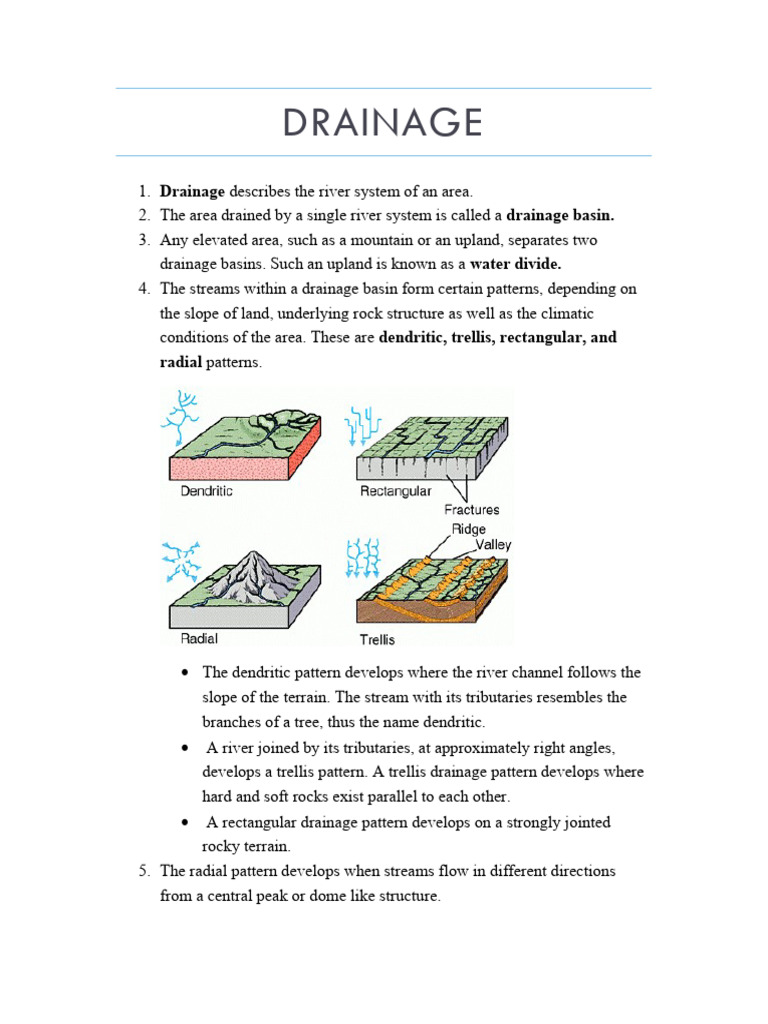 Understanding Drainage Systems and Rivers | PDF