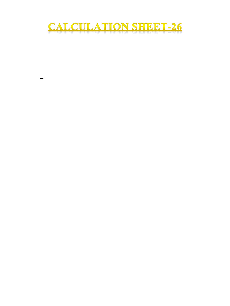 Calculation Sheet 26 | PDF
