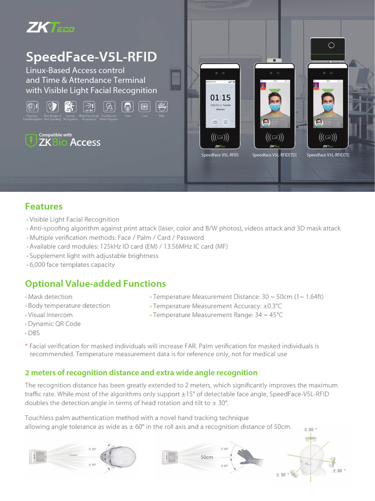 Advanced Facial Recognition Access Terminal | PDF | Access Control ...
