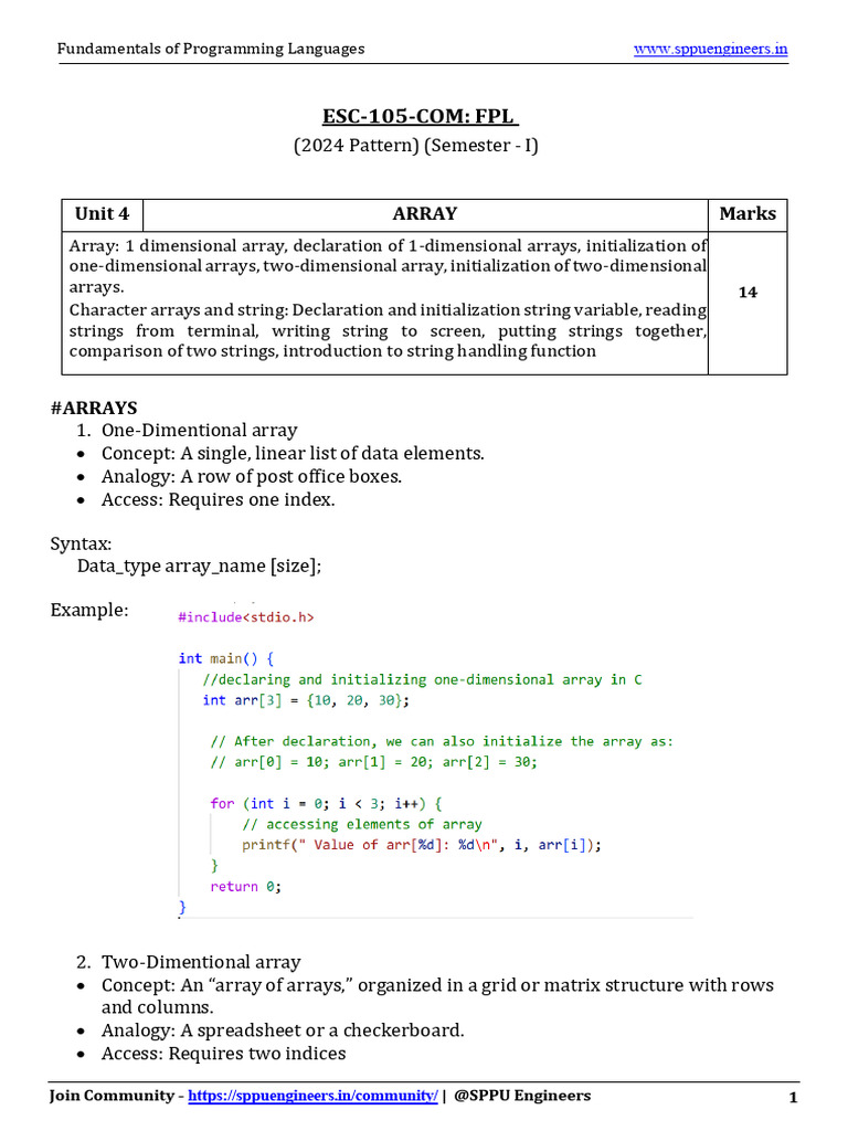 Understanding Arrays and Strings in C | PDF | String (Computer Science ...