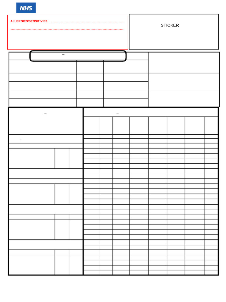 Infusion Administration & Observation Chart | PDF | Prescription Drugs ...