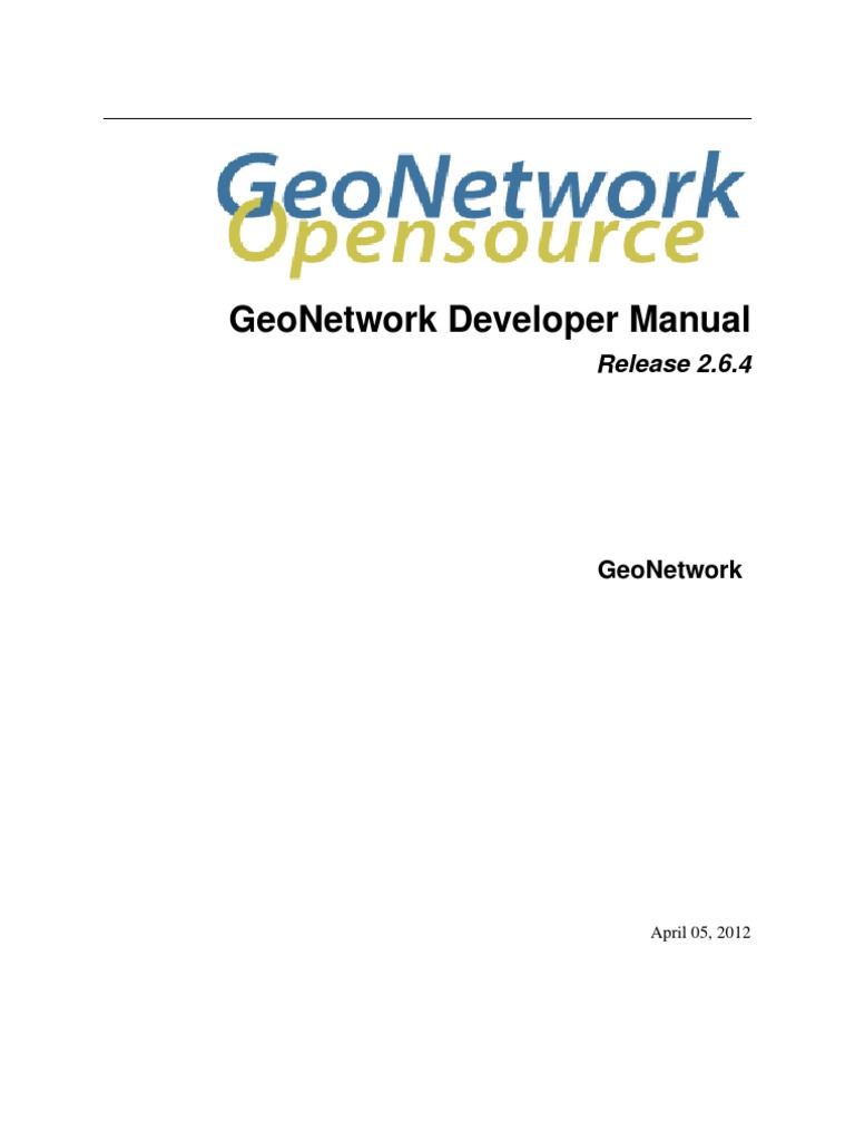 Geo Network Developer Manual PDF File Format Soap