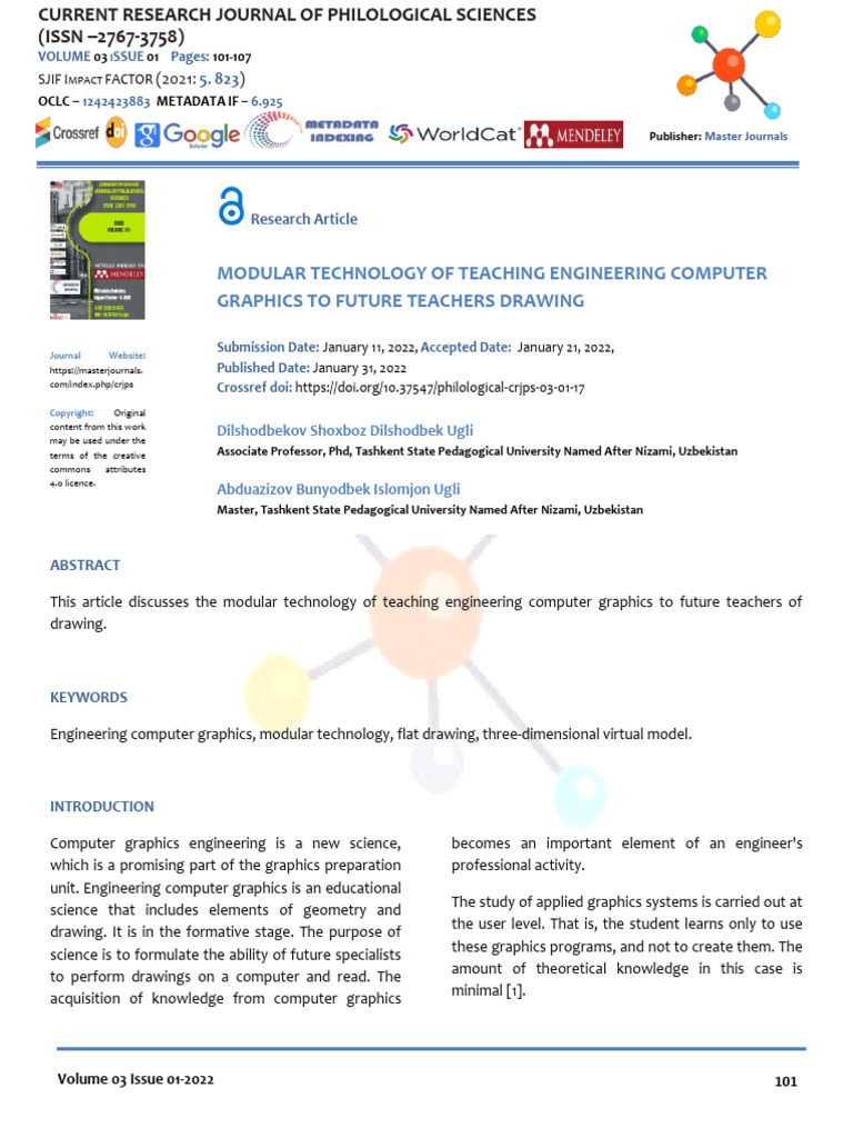 Modular Technology of Teaching Engineering Computer Graphics To Future ...
