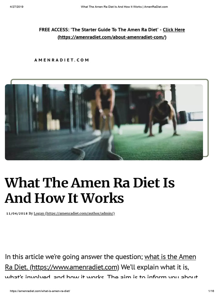Understanding the Amen Ra Diet | PDF | Dieting | Calorie Restriction