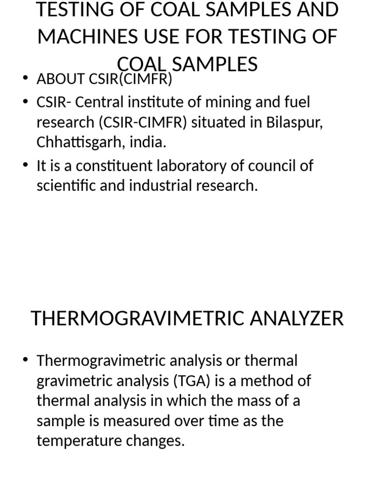 Coal Sample Testing Methods Explained | PDF