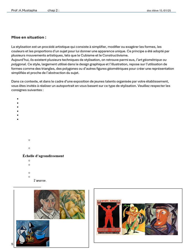 Autoportrait en stylisation polygonale | PDF | Art abstrait | Cubisme