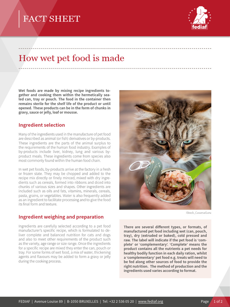 FEDIAF How Wet Pet Food is Made | PDF | Foods | Cooking