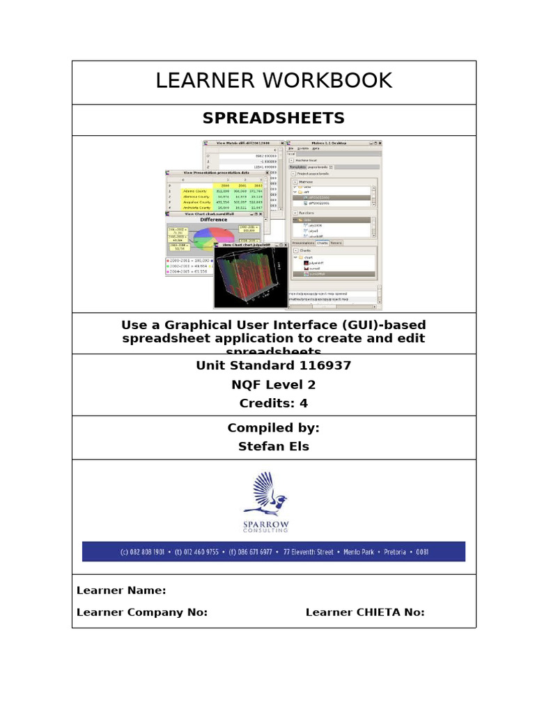 Spreadsheet Skills Workbook NQF Level 2 | PDF | Spreadsheet | Computing