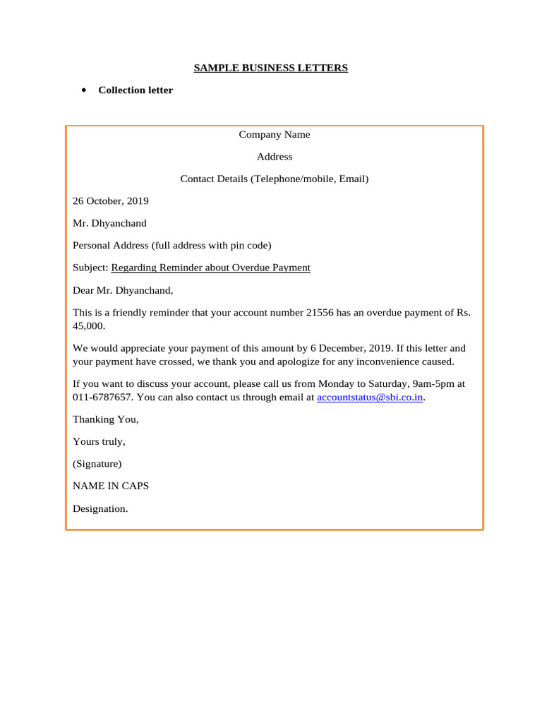Sample Business Letters 2 | PDF