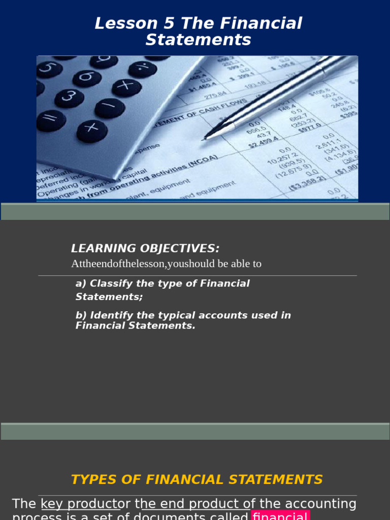 Lesson 5 Financial Statements and Chart of Accounts - PDF 20260115 ...