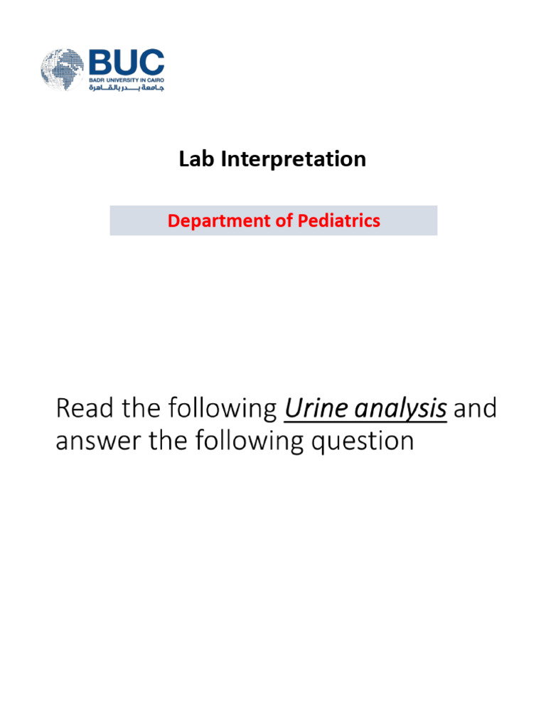 Lab Interpretation Examples Urine Analysis | PDF | White Blood Cell ...