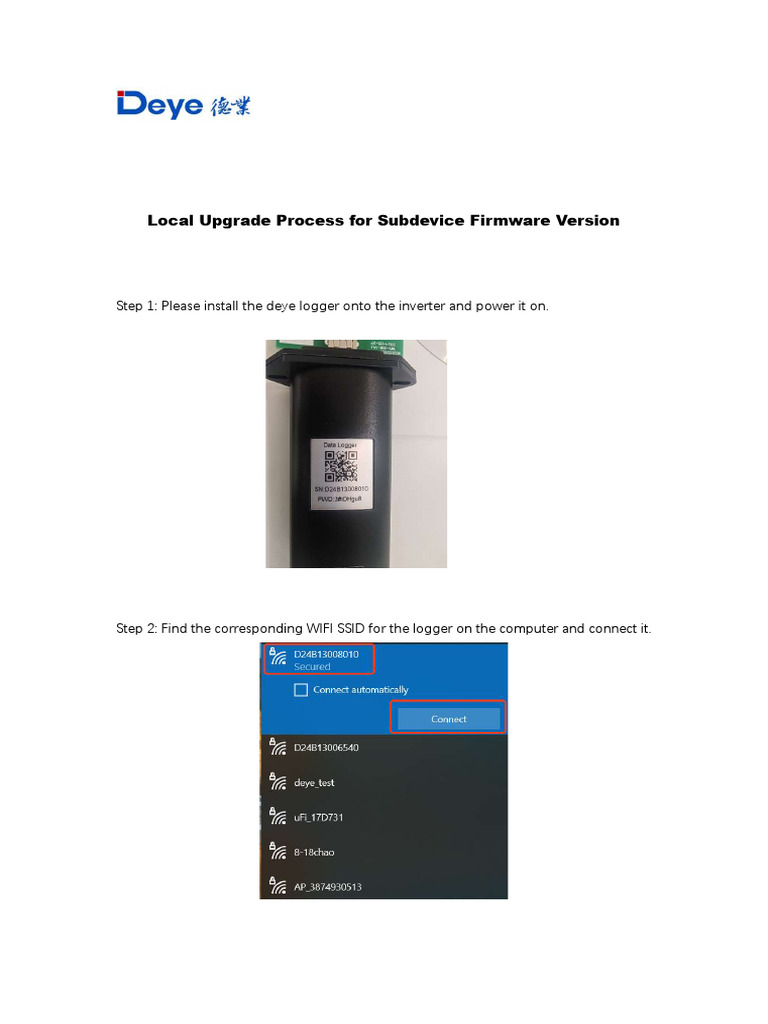 Local Upgrade Process For Firmware Version V2 | PDF
