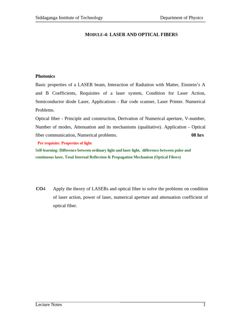 Laser and Optical Fiber Fundamentals | PDF | Laser | P–N Junction