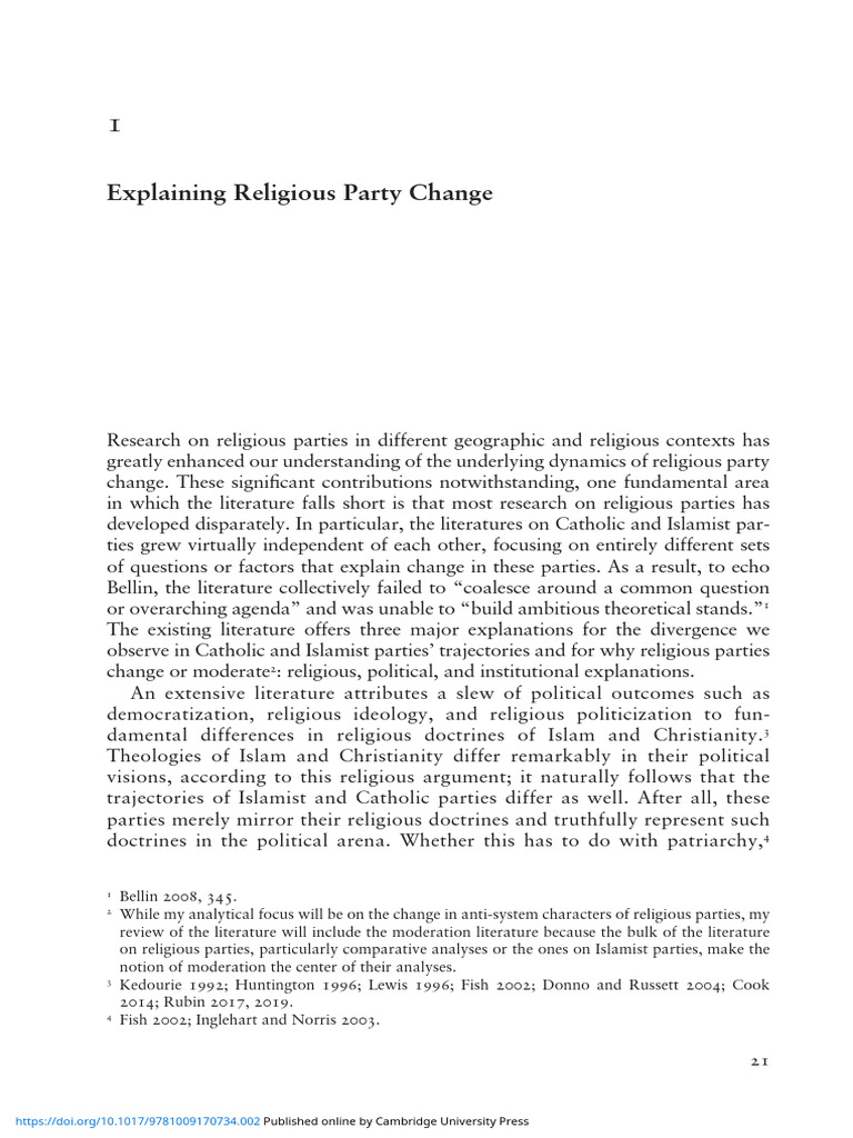 Dynamics of Religious Party Change | PDF | Islamism | Institution