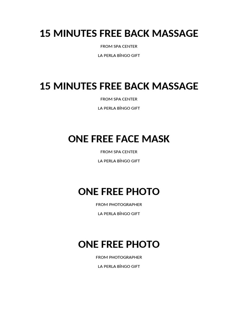 Free Spa and Beauty Treatments Offer | PDF