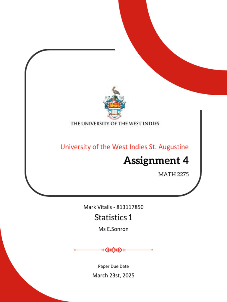Math2275 Assignment4 813117850 | PDF | P Value | Inference