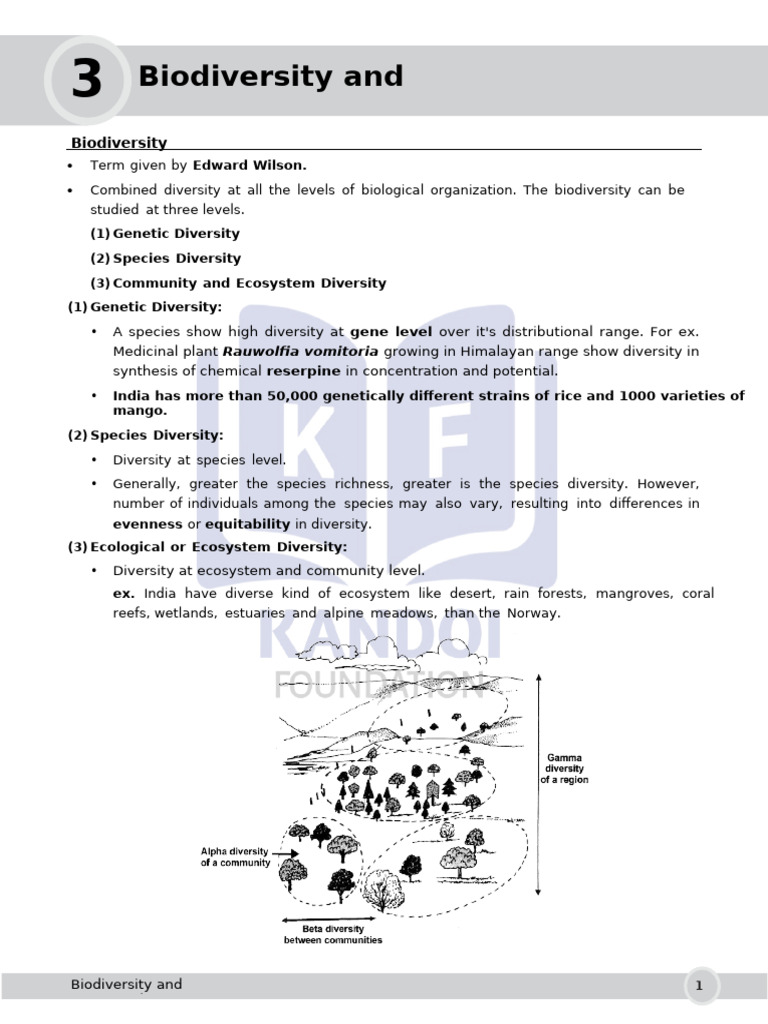 BIOLOGY - B6 - Biodiversity and Conservation | PDF | Biodiversity ...