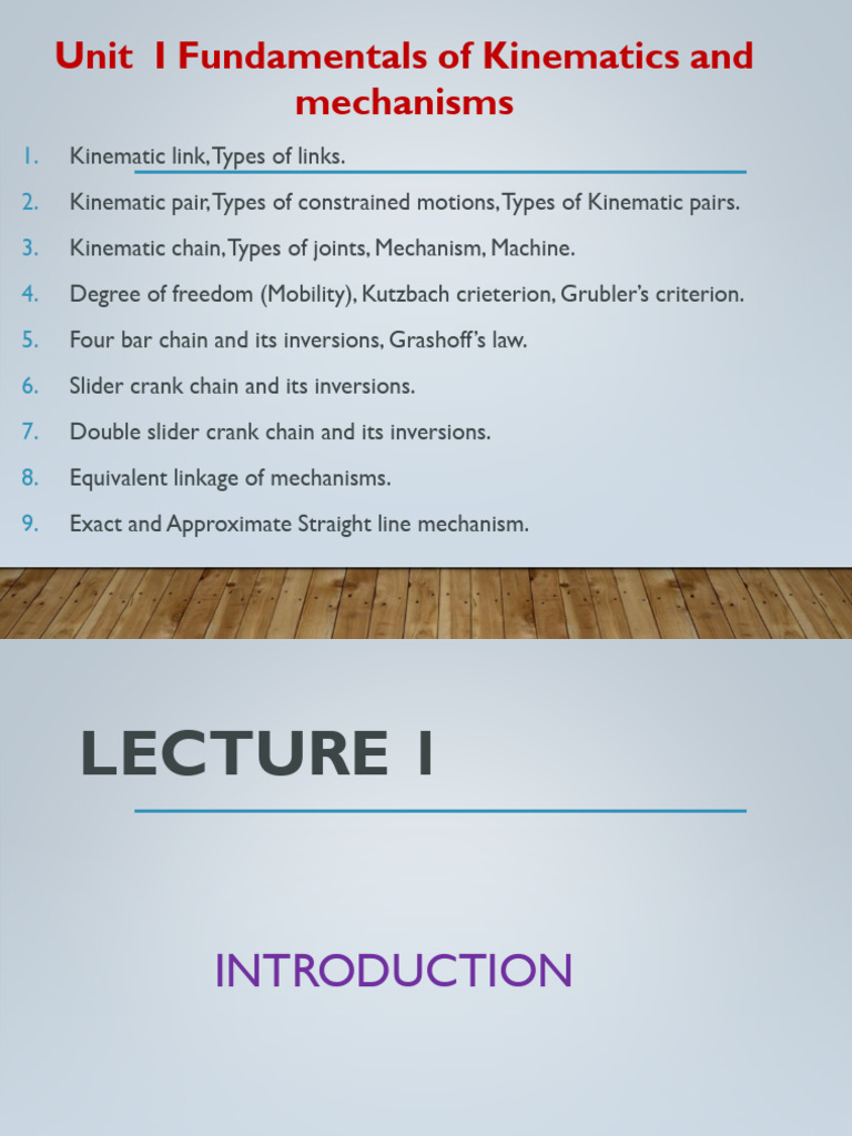Kinematics and Mechanisms Overview | PDF | Kinematics | Machines