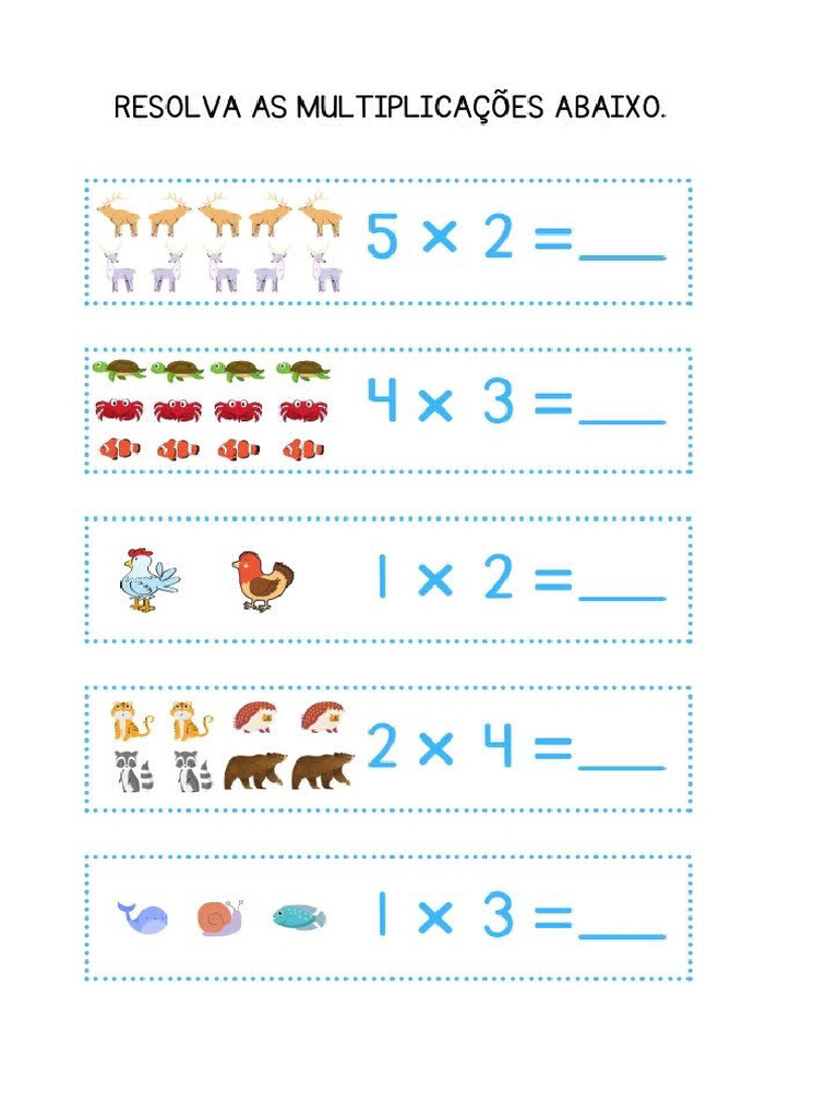 Atividades Adaptadas de Multiplicação | PDF