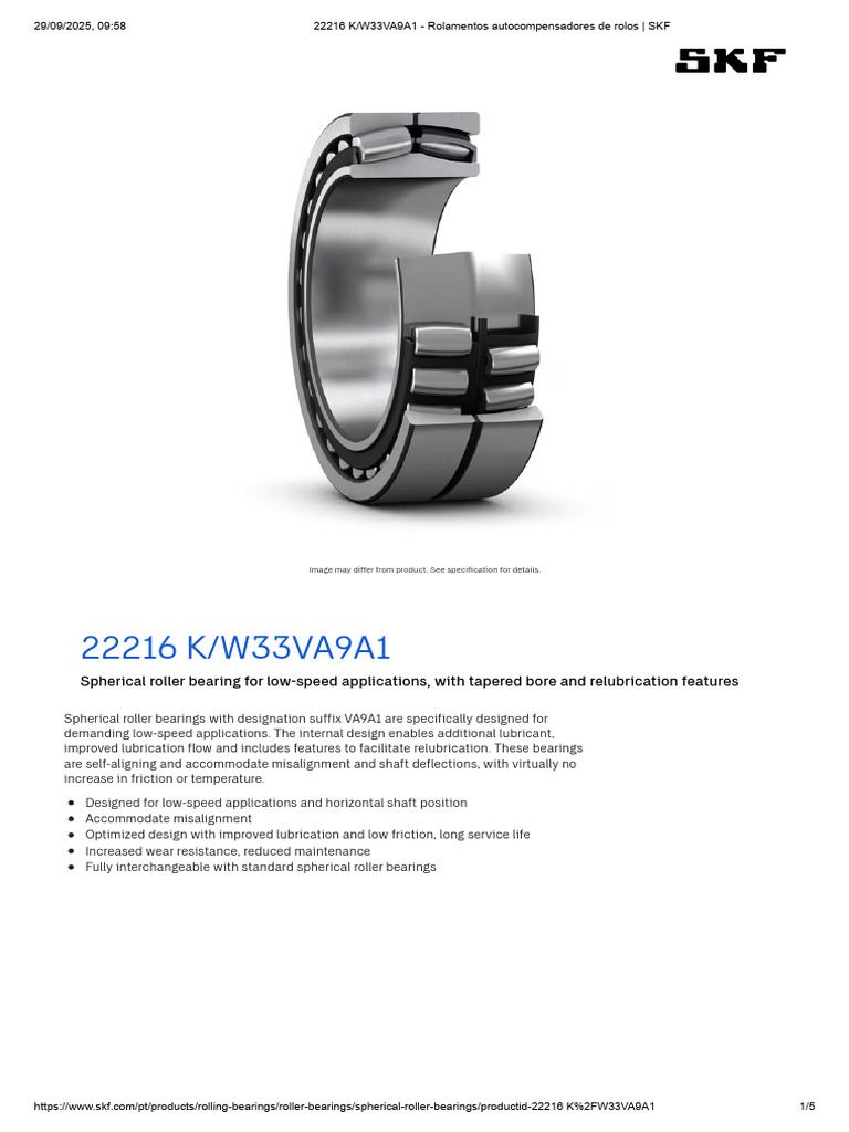 Rolamento Esférico 22216 K/W33VA9A1 | PDF | Software de aplicação | Patente