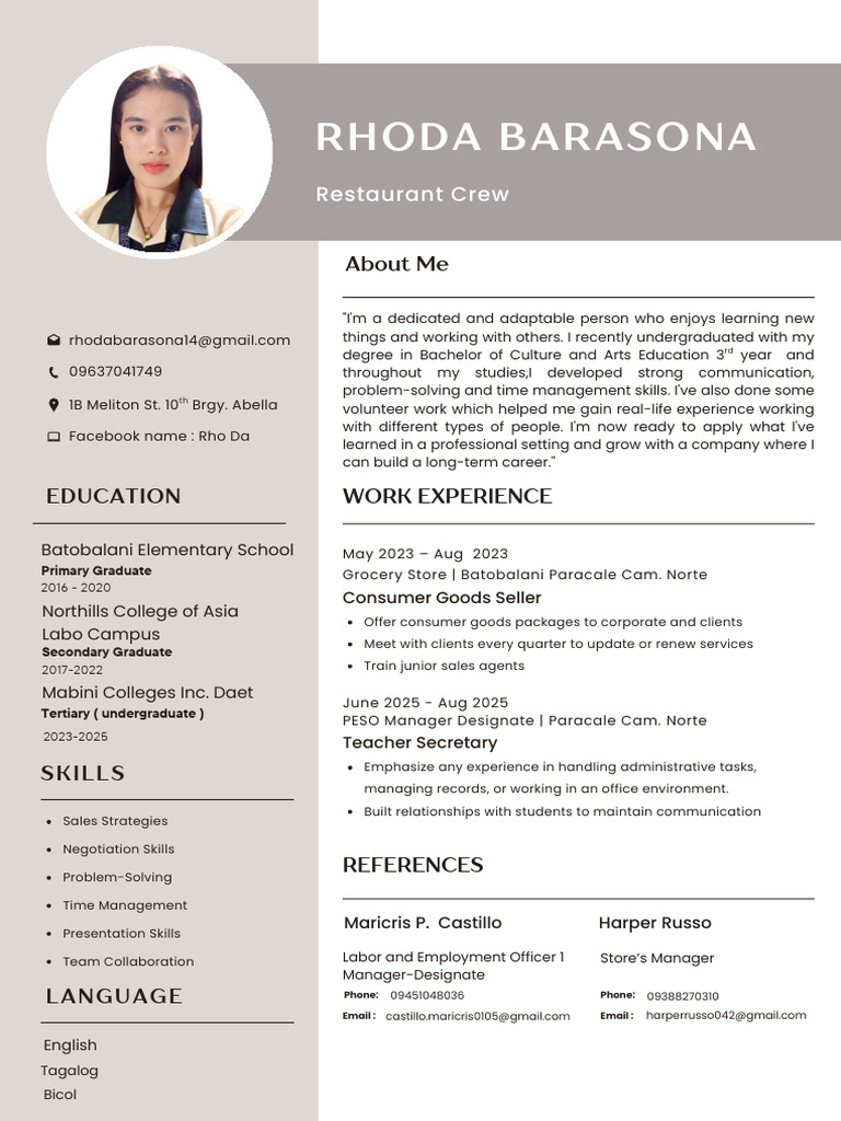 Simple Professional CV Resume - PDF 2 | PDF