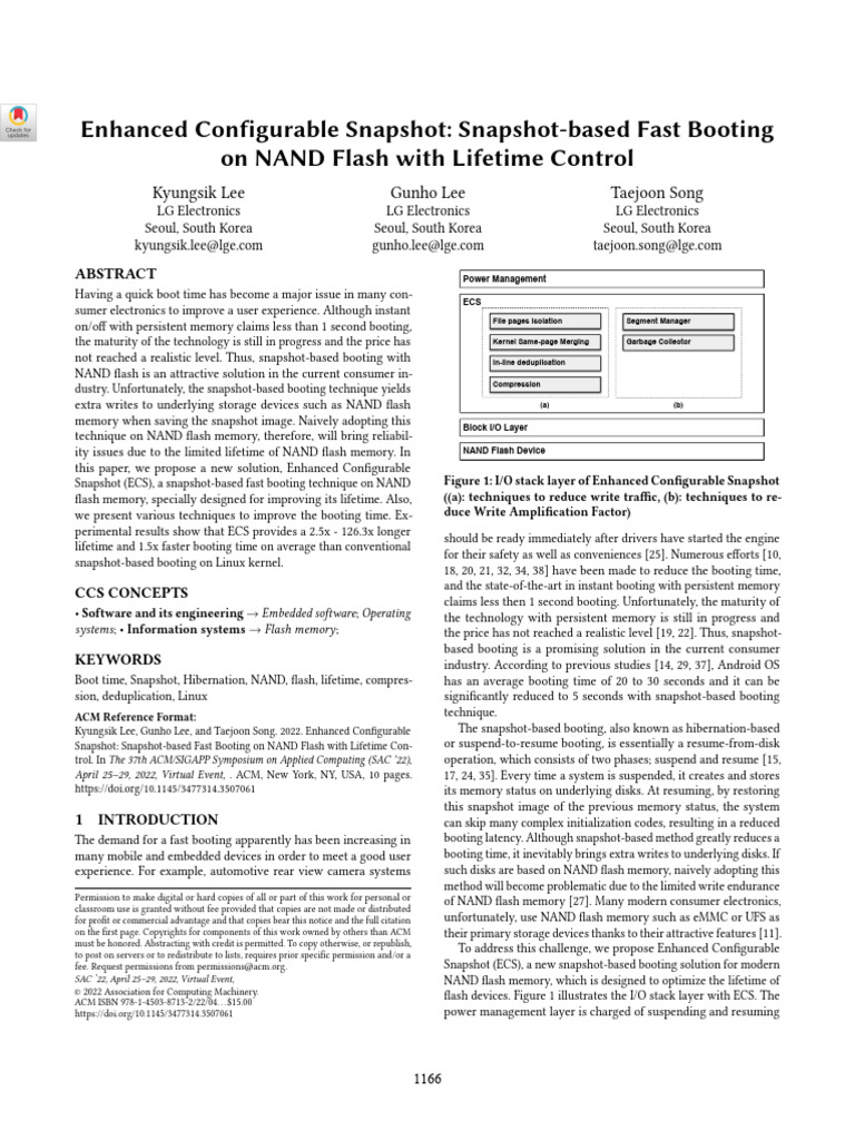 Enhanced Configurable Snapshot for Fast Boot | PDF | Flash Memory | Booting