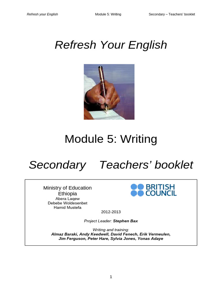 Writing - Secondary - Teachers | PDF | Verb | Teachers
