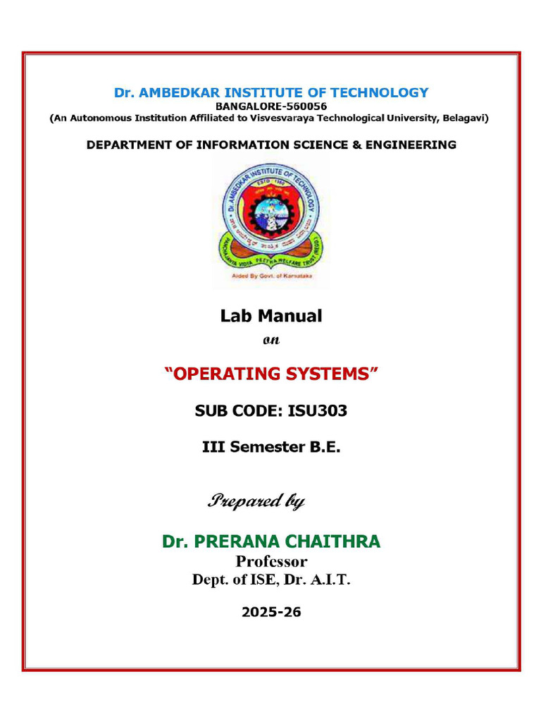 OS Lab Manual | PDF