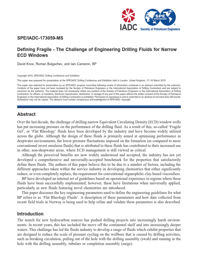 Engineering Drilling Fluids for ECD Management | PDF | Rheology | Viscosity