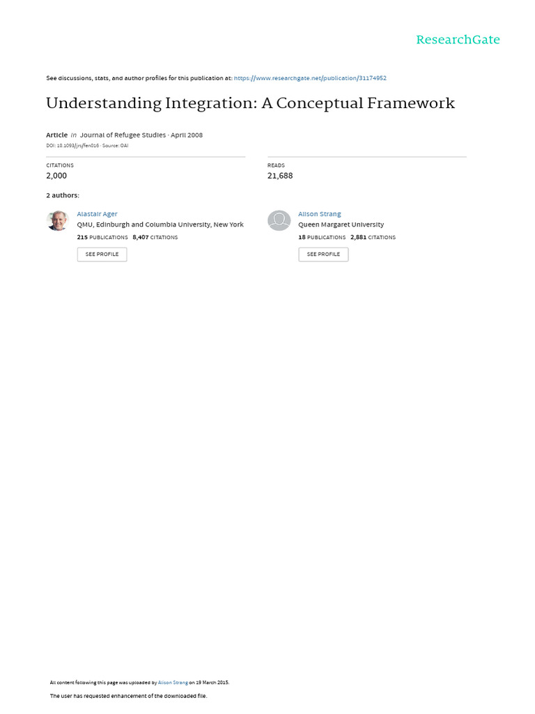 Integration Framework for Refugees | PDF | Refugee | Citizenship