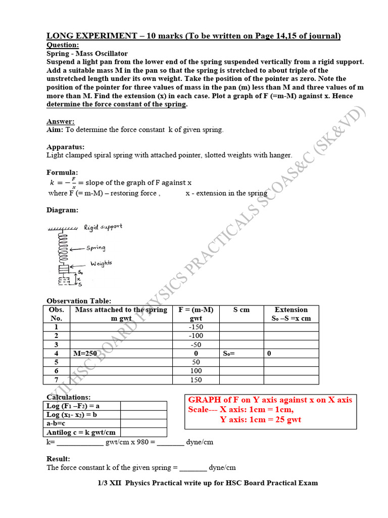 HSC Physics Practical Guide: Experiments | PDF | Electrical Engineering ...