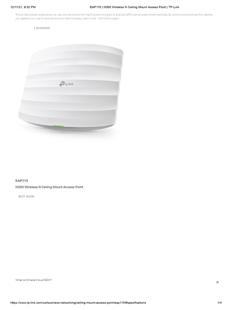TP-Link EAP115 Ceiling Mount Access Point | PDF | Wireless Access Point ...