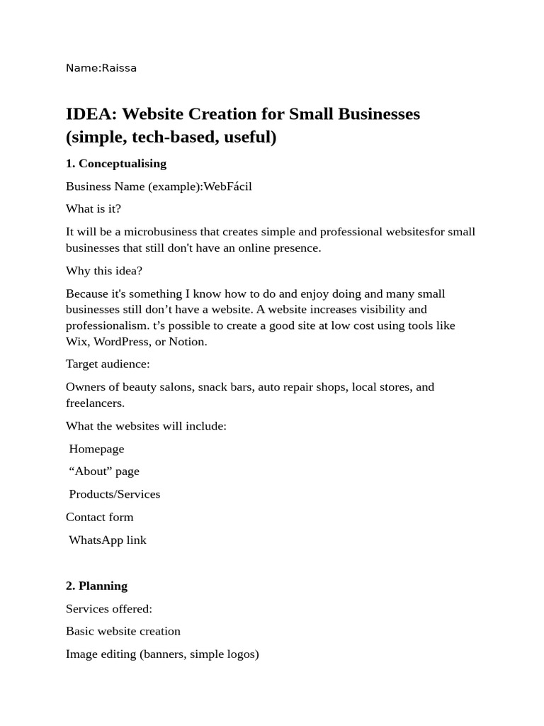 POB Assignment - Business Plan | PDF