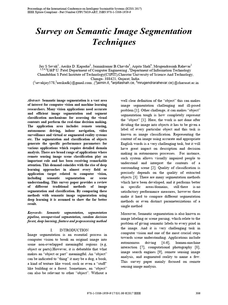 Semantic Image Segmentation Survey | PDF | Image Segmentation | Machine ...