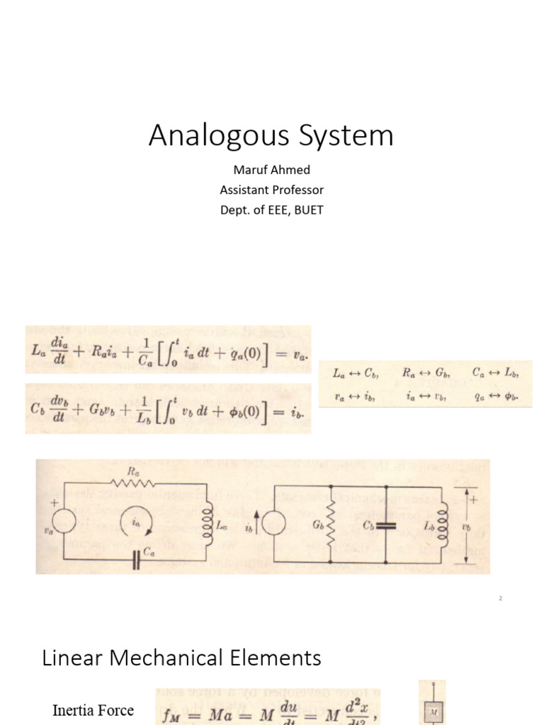 Understanding Analogous Systems in Mechanics | PDF