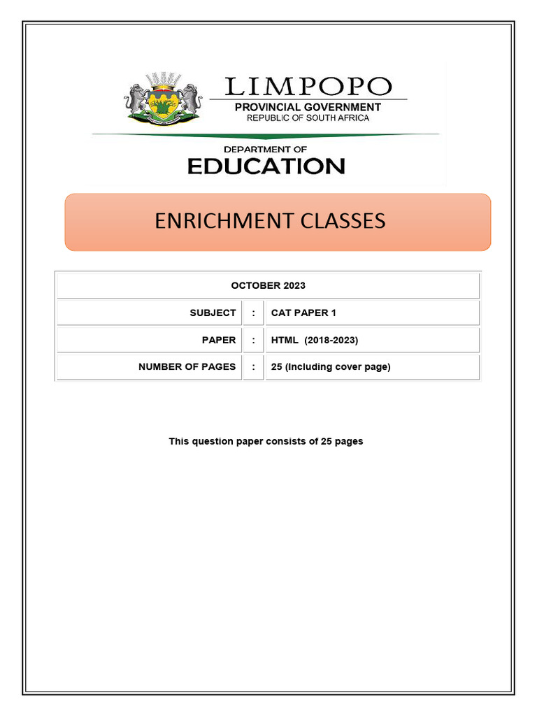 HTML Web Design Exam Questions 2018-2023 | PDF | Computer File | Html