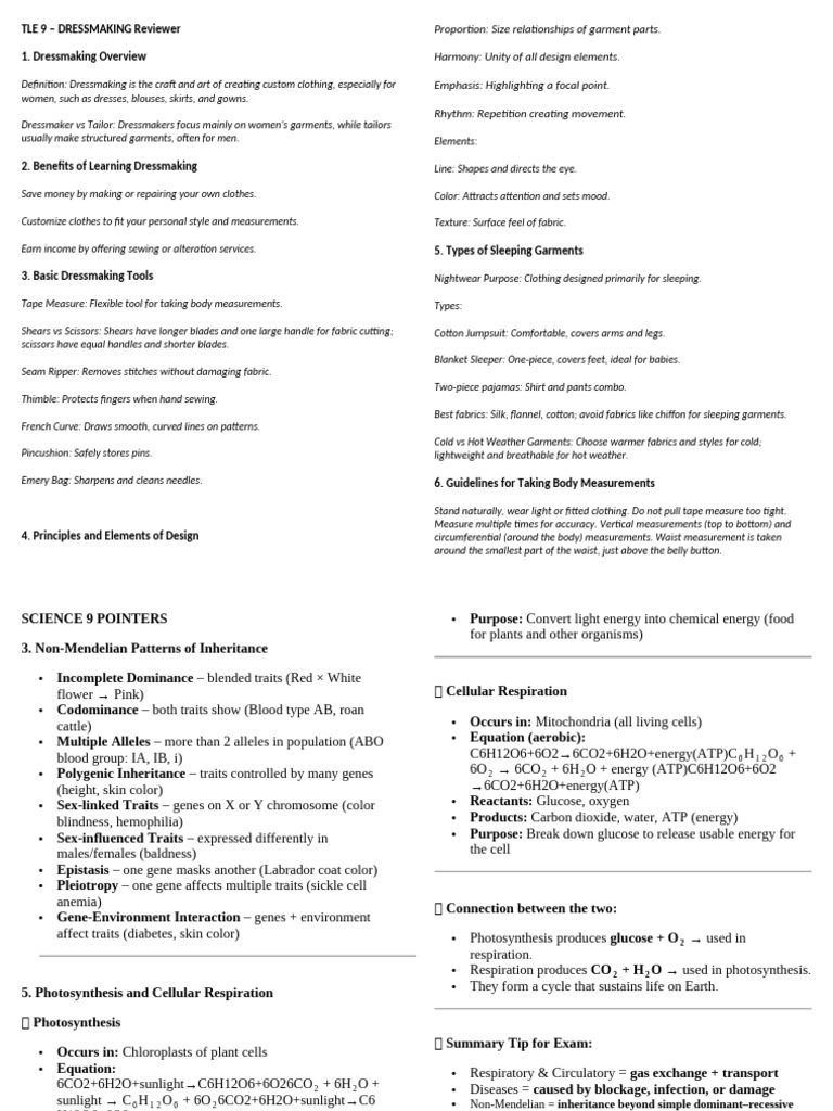 9 - Pointers | PDF | Dominance (Genetics) | Cellular Respiration