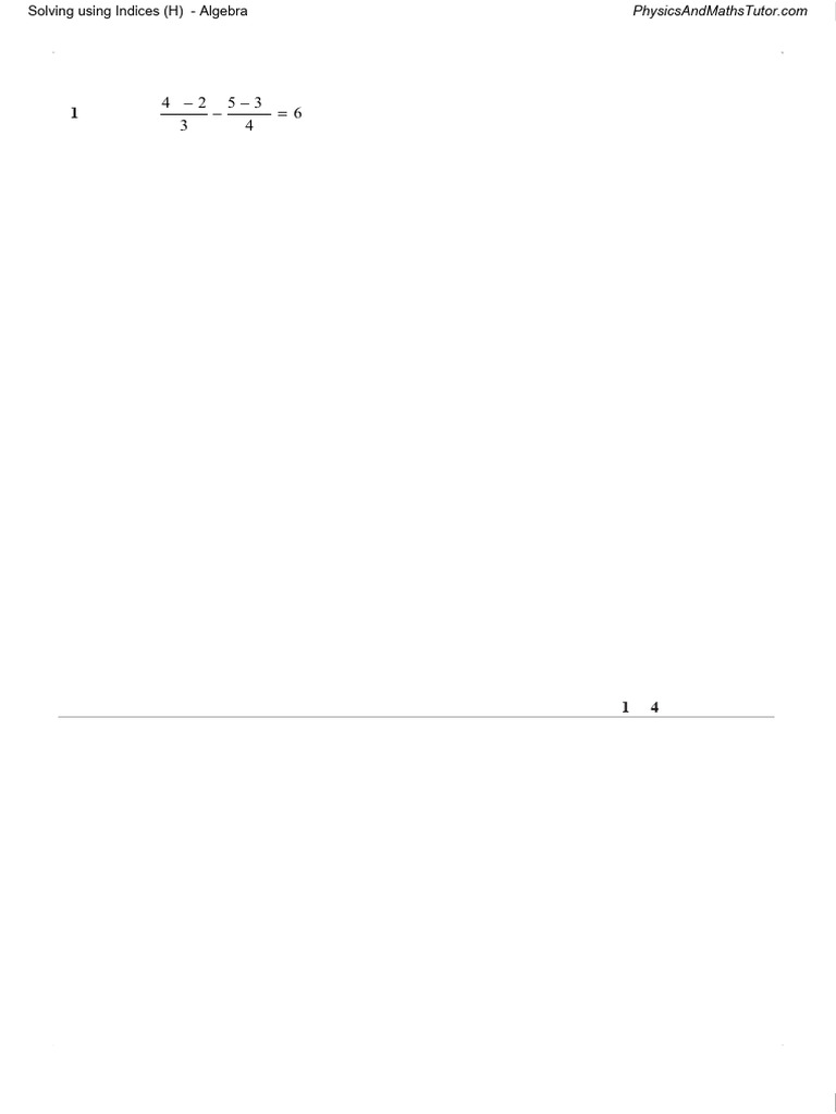 Algebraic Solutions Using Indices | PDF