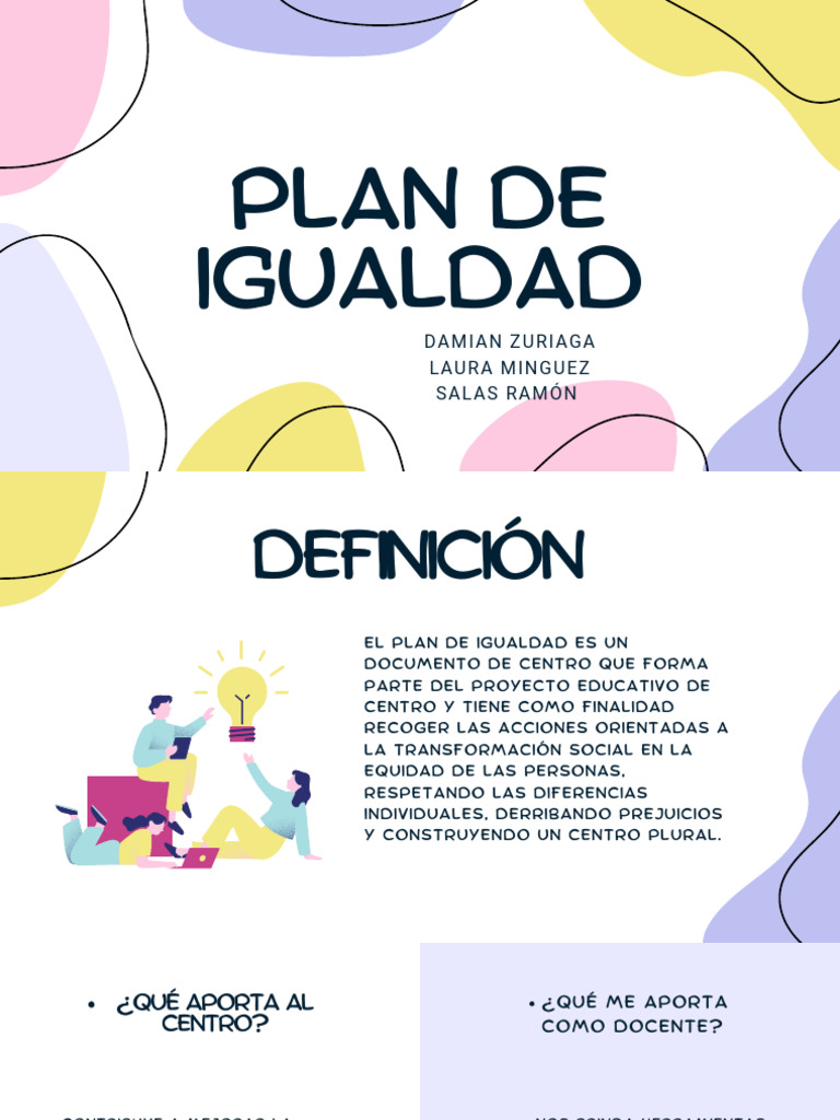 Plan de Igualdad en Educación Inclusiva | PDF | Maestros | Aprendizaje