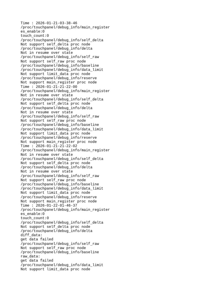 Touchpanel Debug Info Log Analysis | PDF