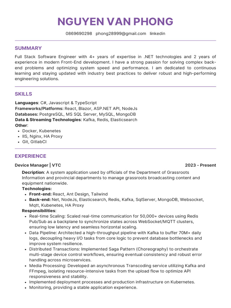 Full Stack Software Engineer Profile | PDF | Databases | Postgre Sql