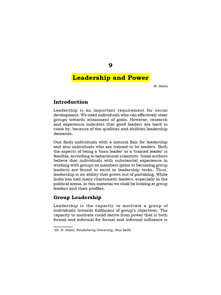 Leadership Styles in Social Group Work | PDF | Leadership | Goal