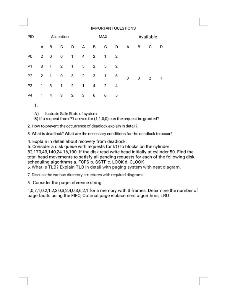 Deadlock Prevention and Disk Scheduling Analysis | PDF