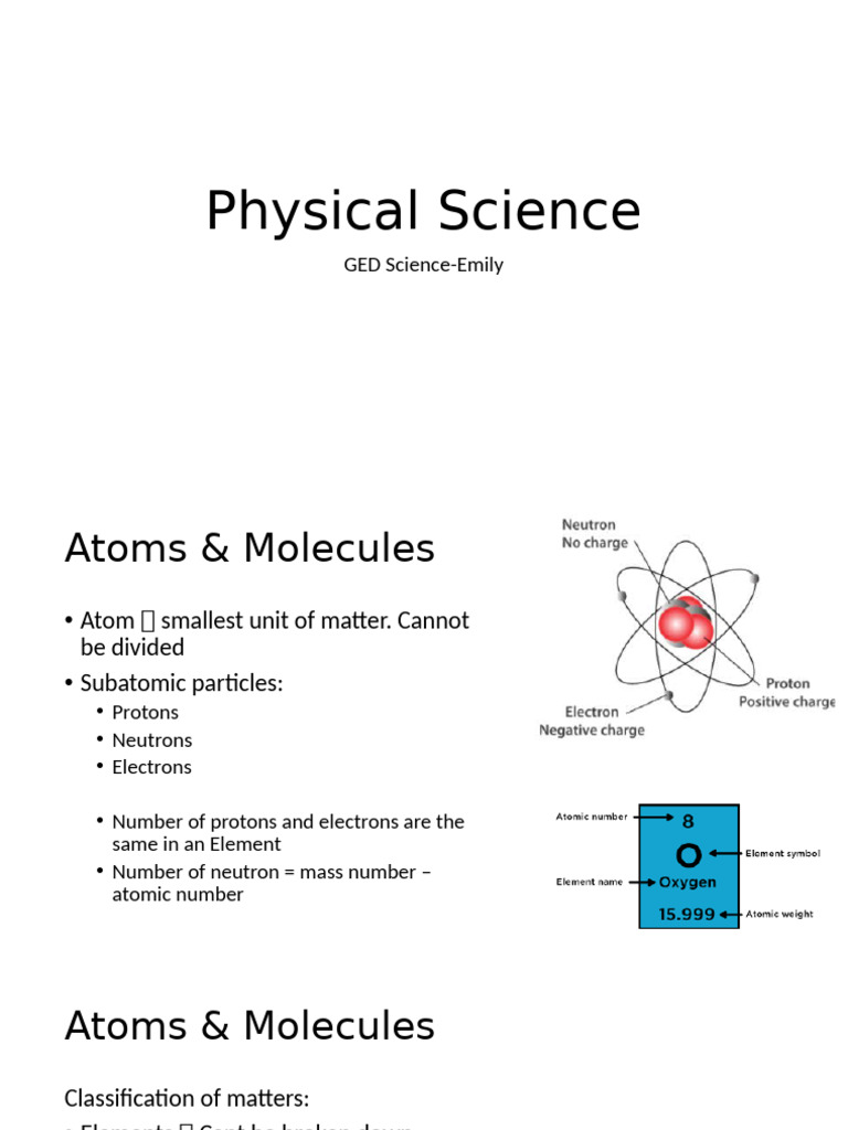 Understanding Atoms, Matter, and Energy | PDF | Chemical Compounds ...