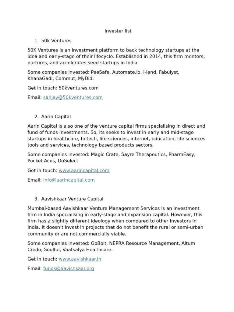 Top Venture Capital Firms in India | PDF | Venture Capital | Corporate ...