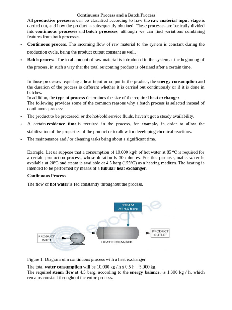 Continuous vs. Batch Process Overview | PDF | Heat Transfer | Convection