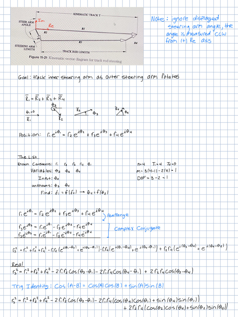 Kinematic Analysis of Steering Angles | PDF | Mechanics | Physics